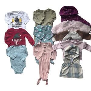 Baby Girl 0-3 Months 11 Piece Lot Mixed NWT NWOT EUC GUC Carters Disney & Others